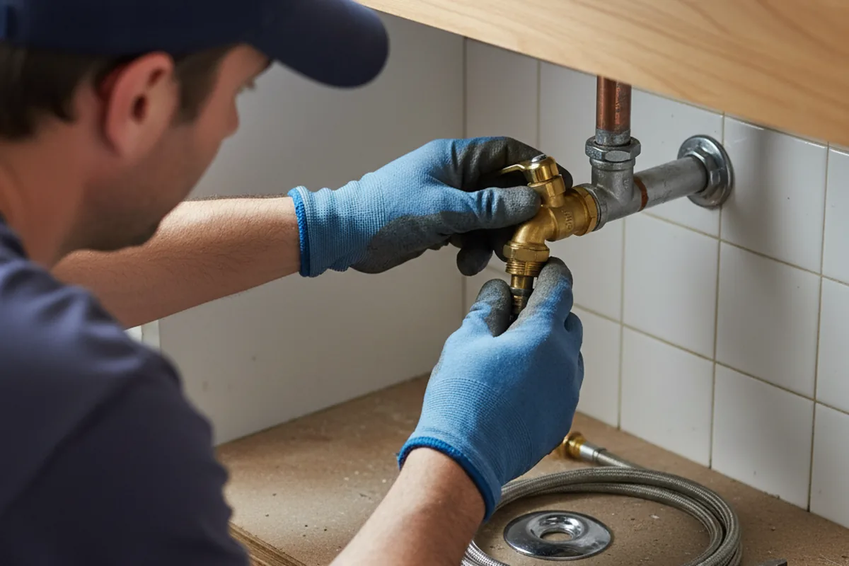Shutoff valve and fitting work during Faucet and Fixture Repair in North Walpole